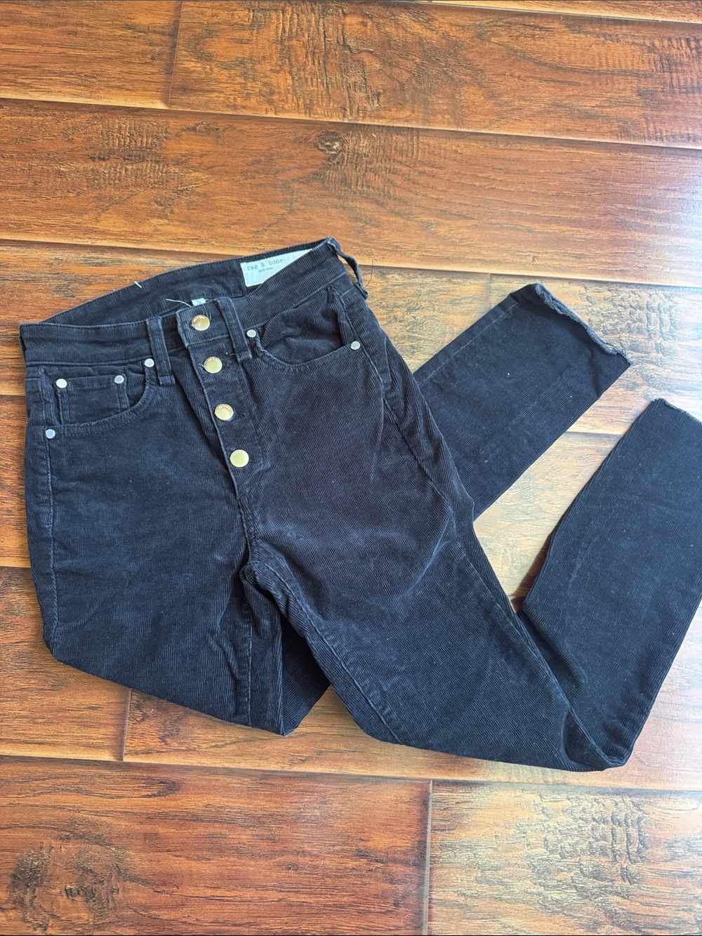 Rag & Bone High-Waist Black Corduroy Women’s Jeans